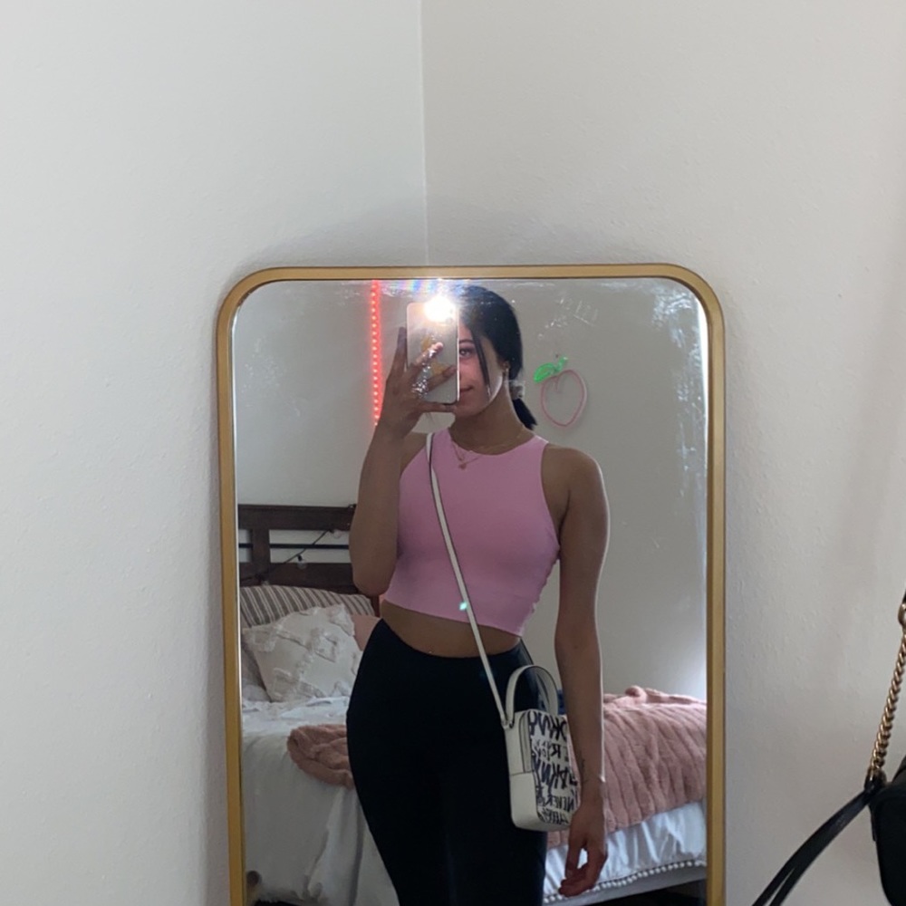 2/$15 bundle Pink Cropped halter workout top